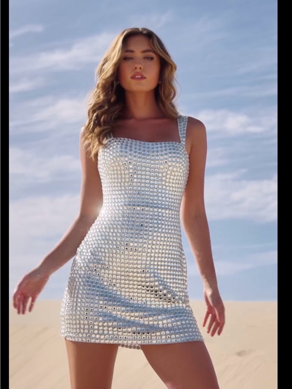 Sherri Hill 56761 stoned Square-Neck Mini Dress 12 NWT